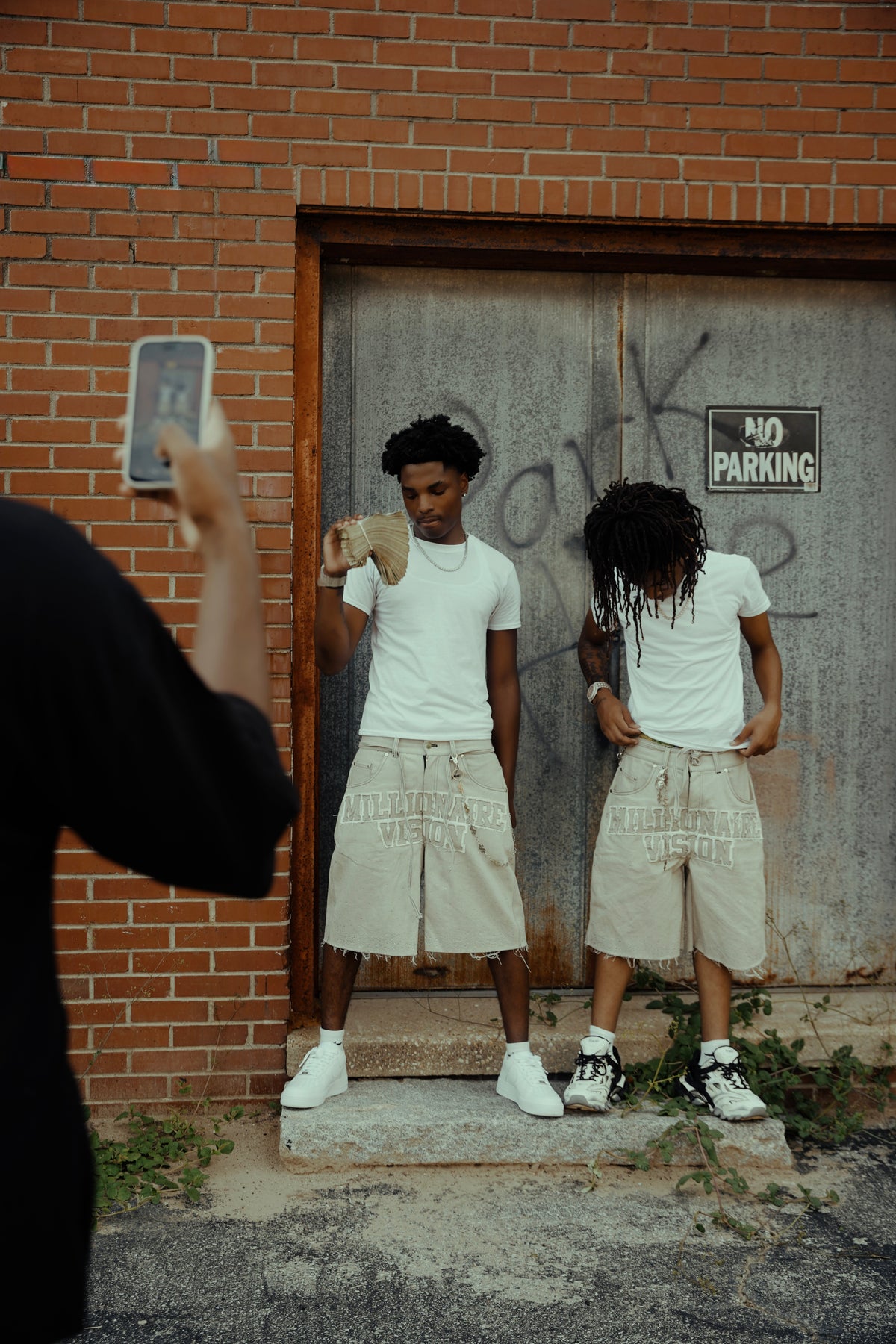 MV Grey Rhinestone Jorts